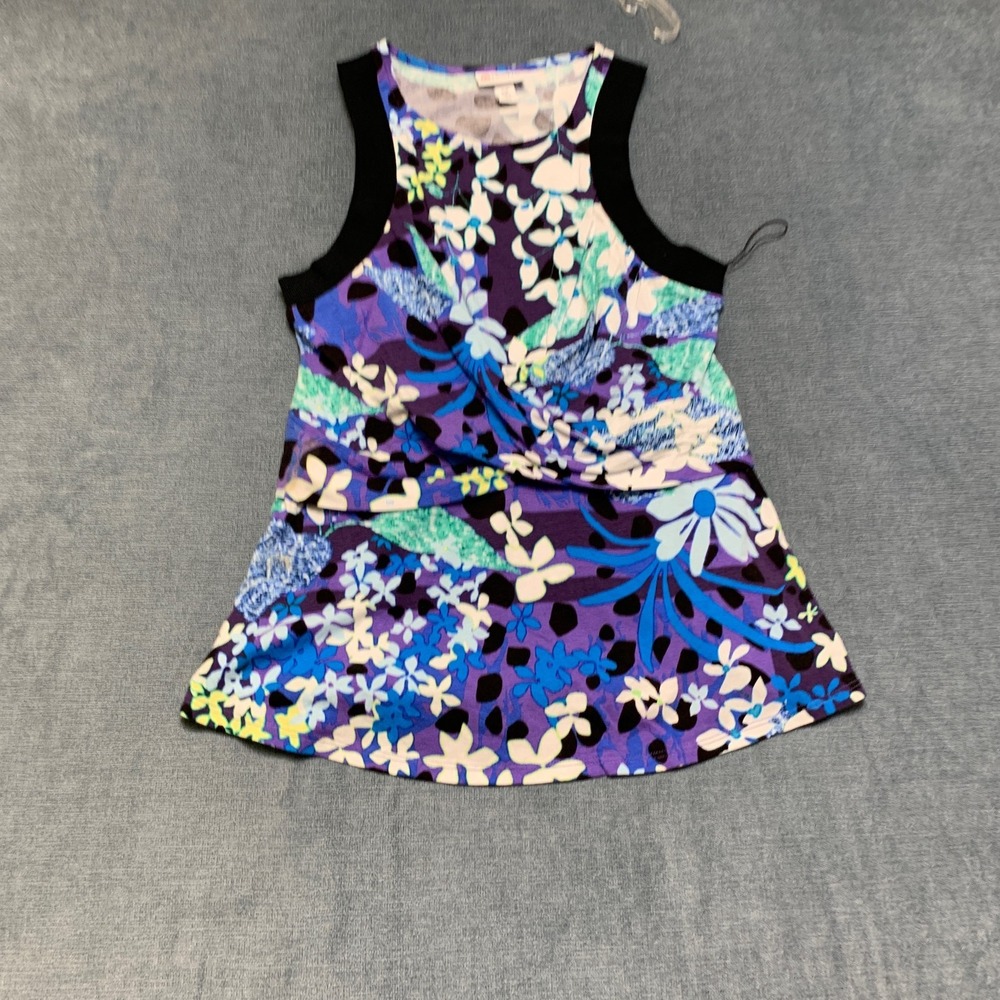 Peter Pilotto Tank Top Womens Small Multicolor Floral Twist-Front Detail Casual